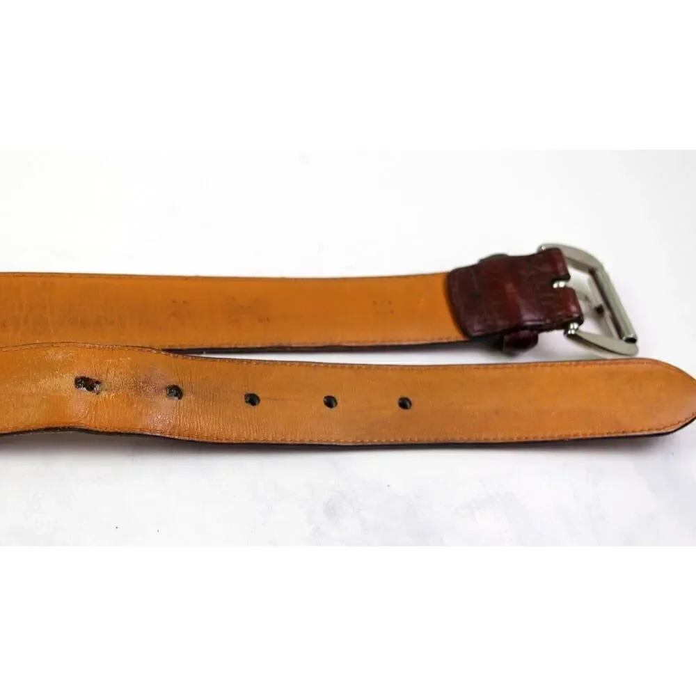 VTG Polo Ralph Lauren BROWN REAL LEATHER 1 1/8